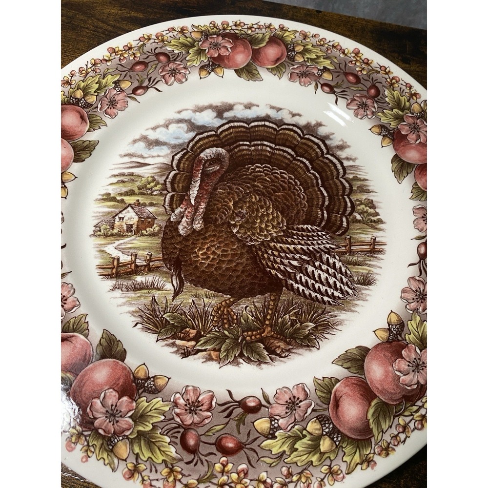 Royal Stafford Turkey thanksgiving Single Dinner Plate 11" England New Apples - Picture 2 of 6